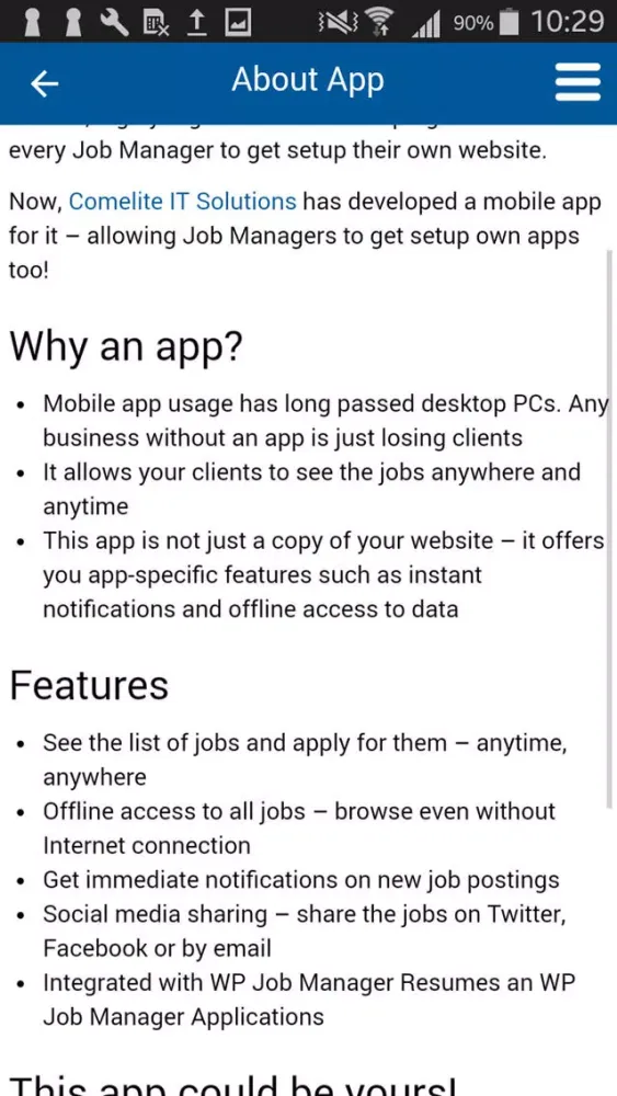 WP job Manager App 스크린샷