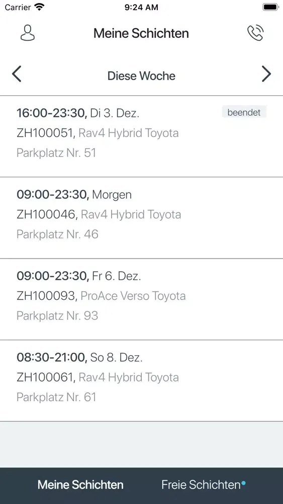 Airport Taxi Zürich Dienstplan应用截图