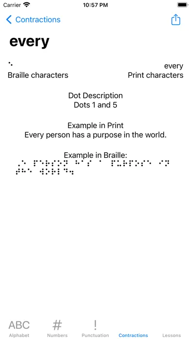 ภาพหน้าจอของ CT Braille