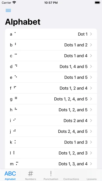 ภาพหน้าจอของ CT Braille