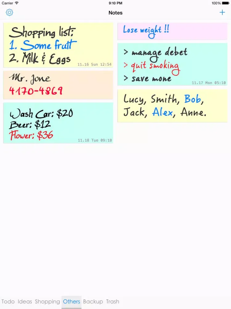 ภาพหน้าจอของ Sticky Notes - GTD & Todo List iPad 