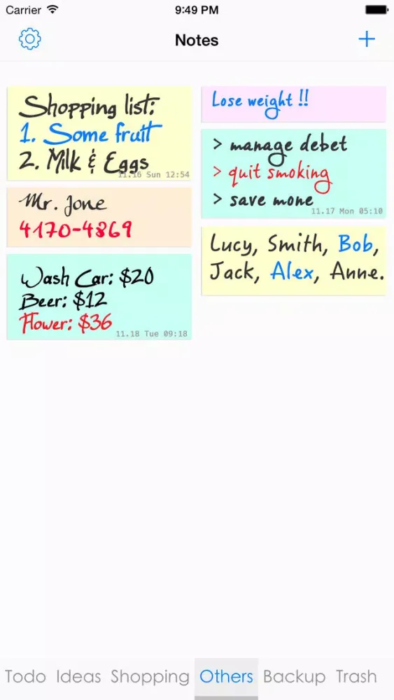 ภาพหน้าจอของ Sticky Notes - GTD & Todo List