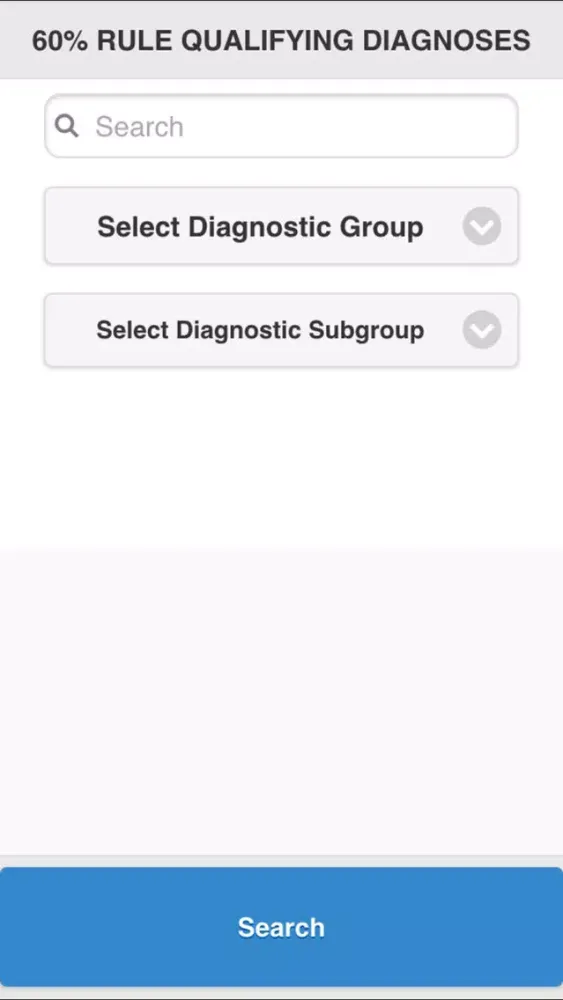 60% Rule Qualifying Diagnoses スクリーンショット