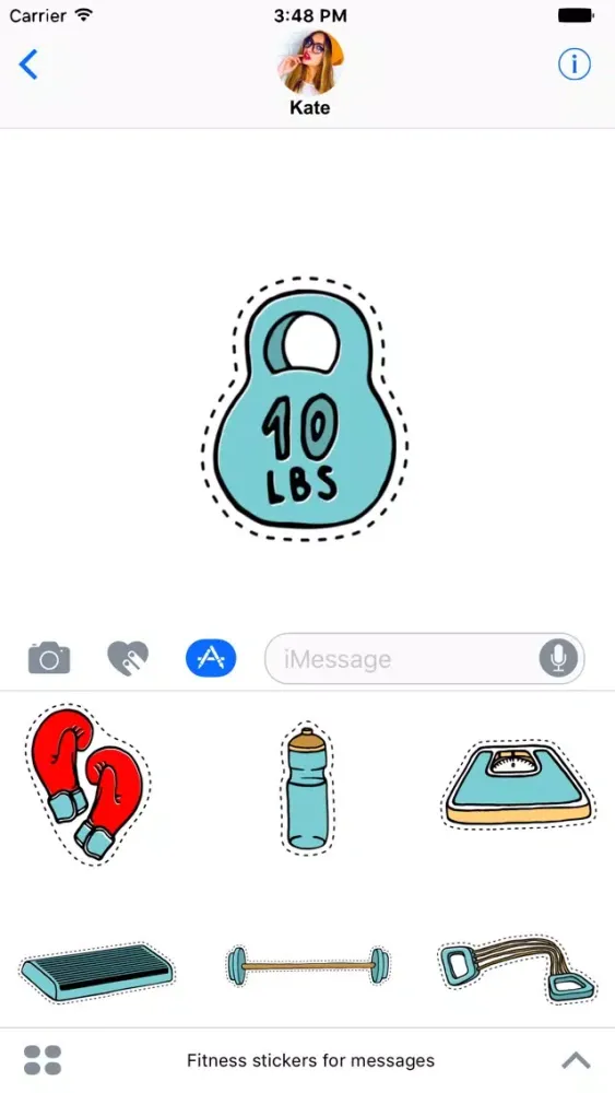 Tangkapan layar Fitness stickers for messages