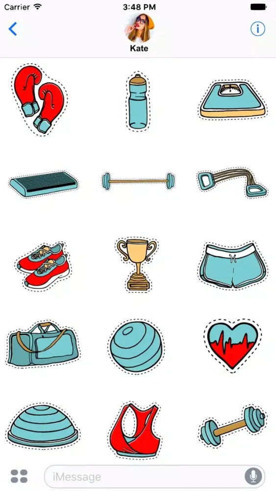 Tangkapan layar Fitness stickers for messages