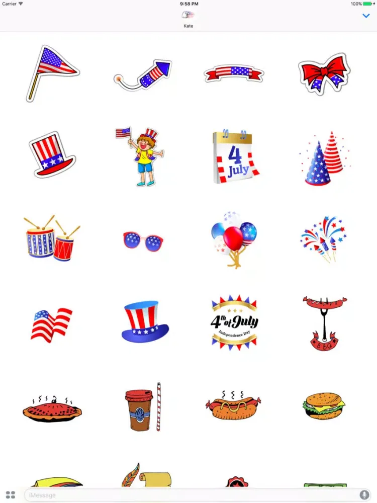 Happy 4th of July Stickers for Day celebration! iPad 應用截圖