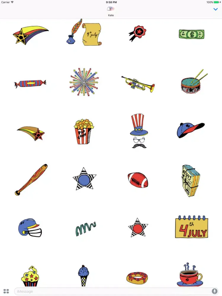 Happy 4th of July Stickers for Day celebration! iPad 應用截圖