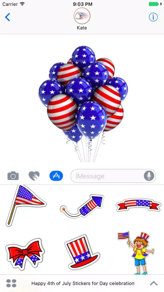 Happy 4th of July Stickers for Day celebration!應用截圖