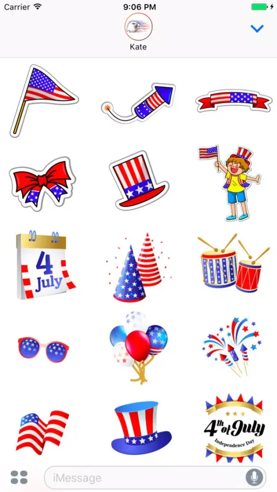 Happy 4th of July Stickers for Day celebration!應用截圖