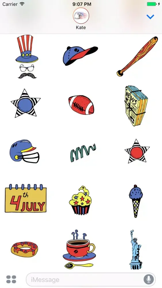 Happy 4th of July Stickers for Day celebration!應用截圖