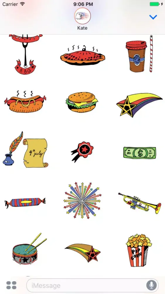 Happy 4th of July Stickers for Day celebration!應用截圖