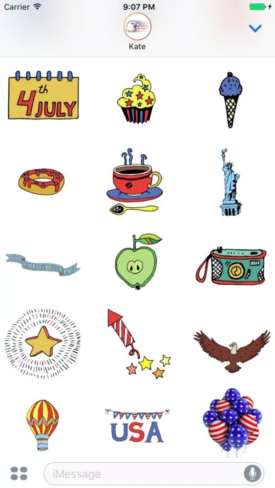 Happy 4th of July Stickers for Day celebration!應用截圖