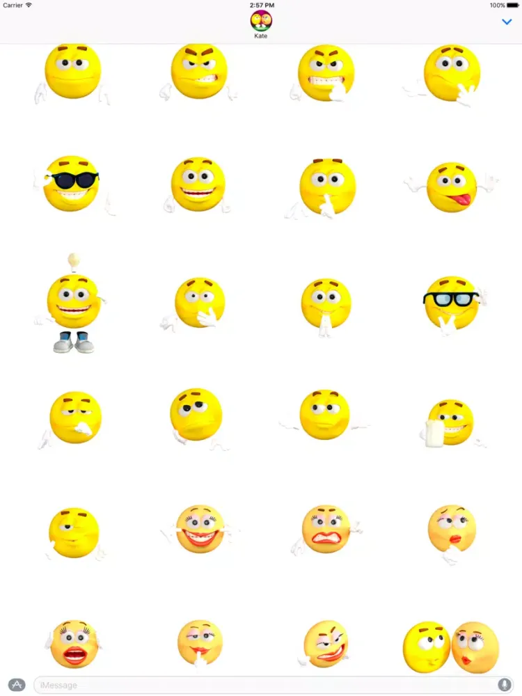 Скриншоты Cute Smiley & Emoji Stickers for iMessage! iPad 
