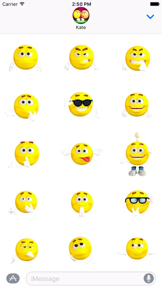 Скриншоты Cute Smiley & Emoji Stickers for iMessage!
