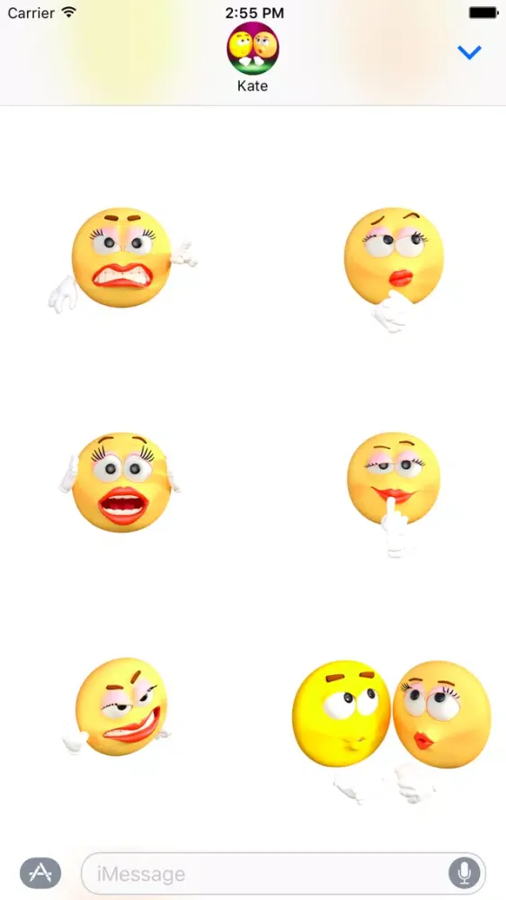 Скриншоты Cute Smiley & Emoji Stickers for iMessage!