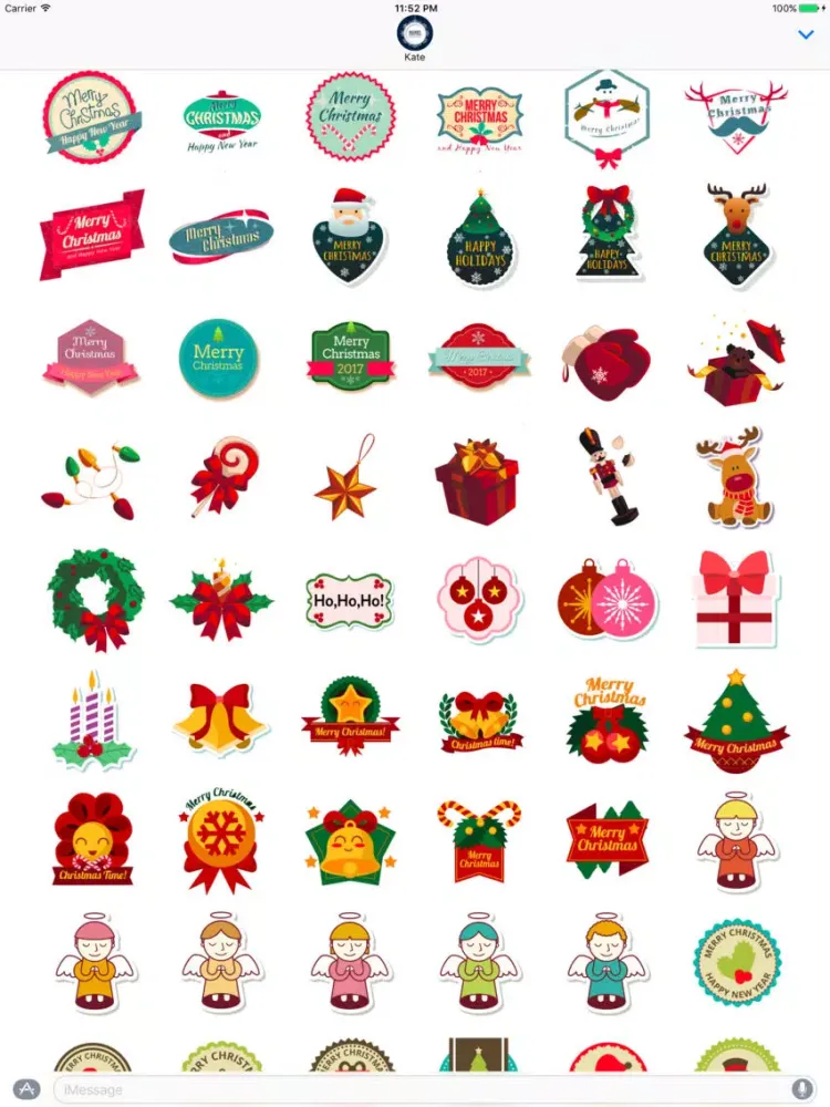 Zrzuty ekranu Merry Christmas & Happy New Year 2017 - Stickers iPad 