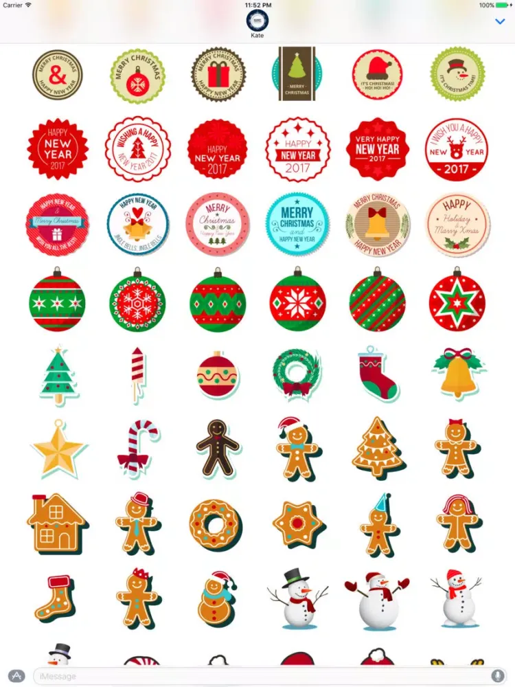Zrzuty ekranu Merry Christmas & Happy New Year 2017 - Stickers iPad 