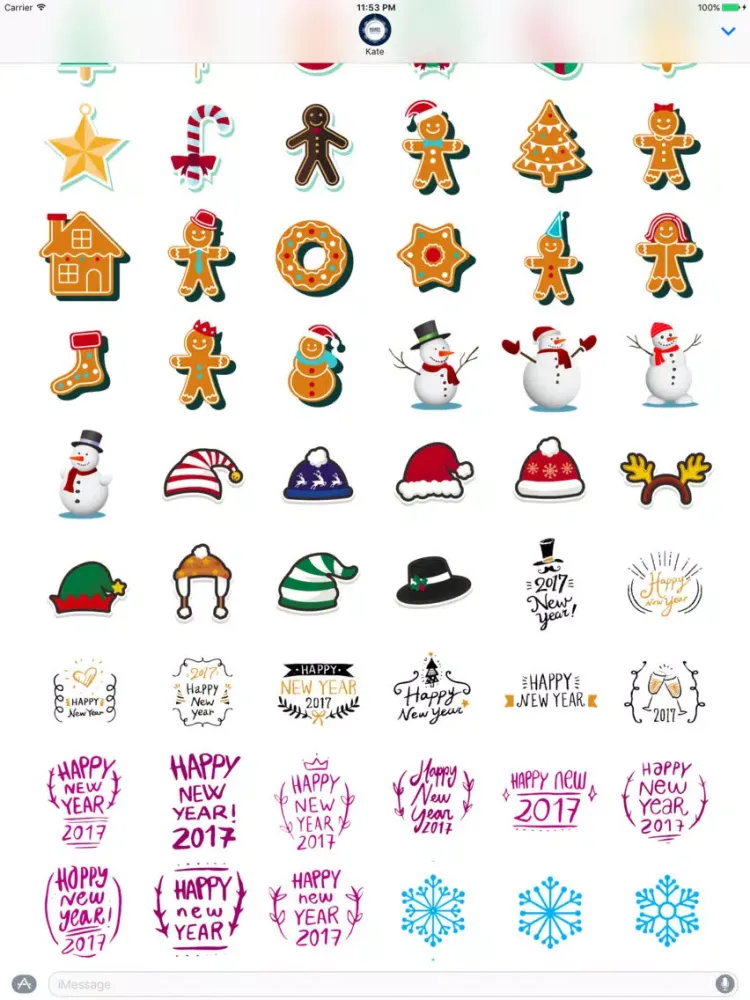 Zrzuty ekranu Merry Christmas & Happy New Year 2017 - Stickers iPad 