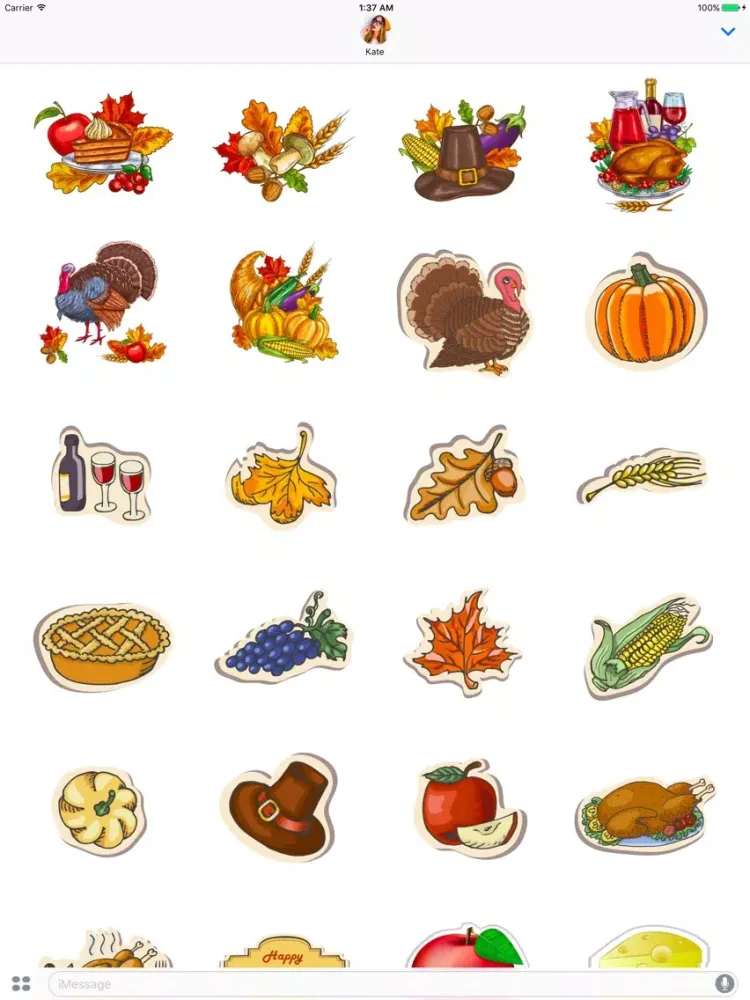 Capturas de pantalla de Happy Thanksgiving Stickers! iPad 