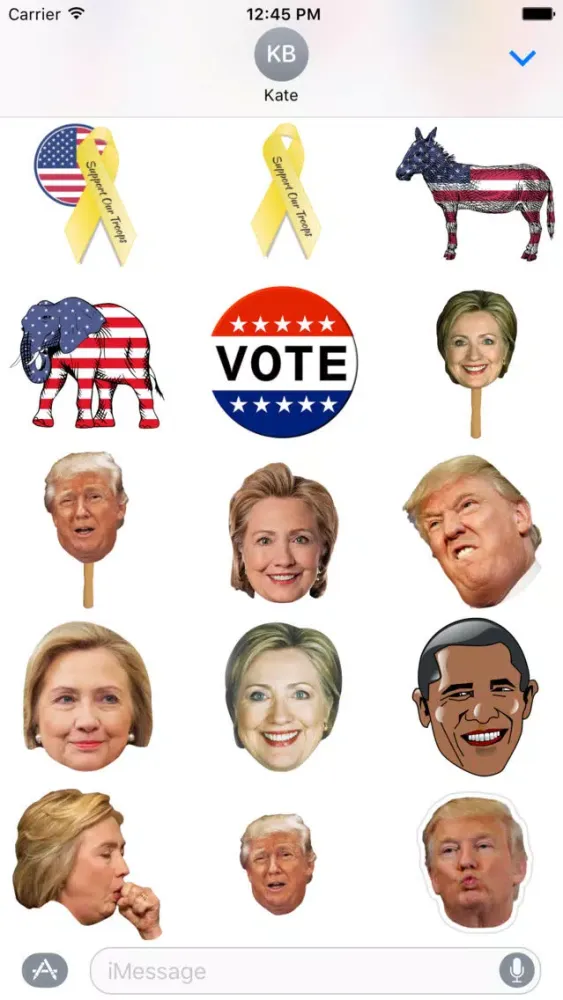 US elections 2016 - Cool stickers for imessage Screenshots