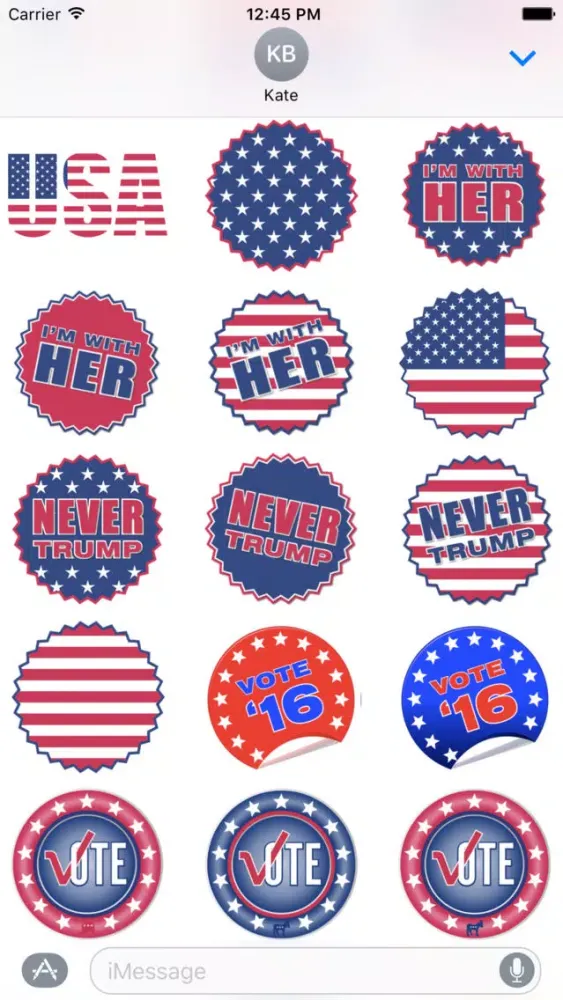 US elections 2016 - Cool stickers for imessage Screenshots