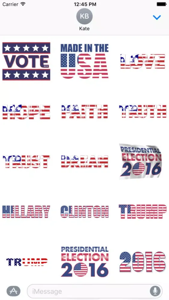 US elections 2016 - Cool stickers for imessage Screenshots
