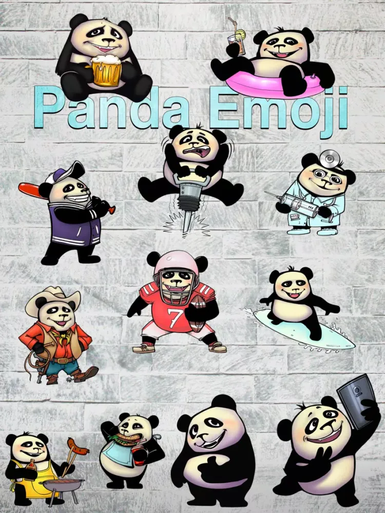 Ảnh chụp màn hình của Panda Emoji - Add Cool Emoticon Stickers to your Pictures iPad 