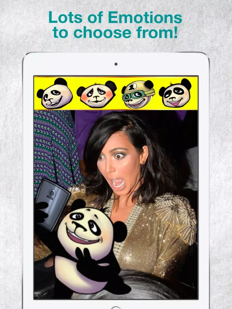 Ảnh chụp màn hình của Panda Emoji - Add Cool Emoticon Stickers to your Pictures iPad 
