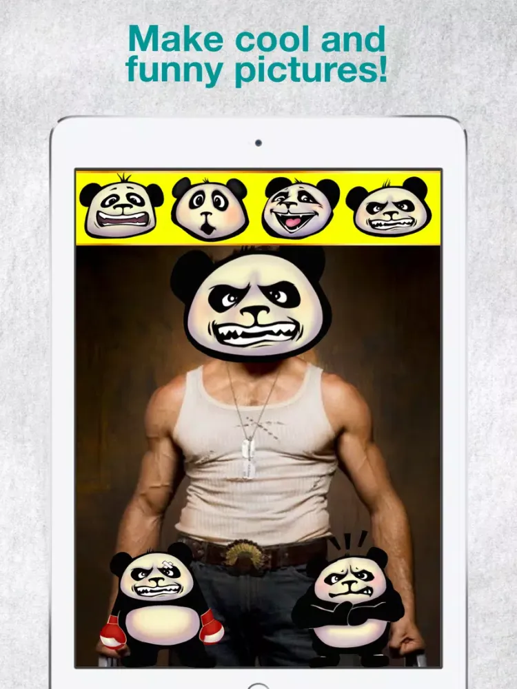 Ảnh chụp màn hình của Panda Emoji - Add Cool Emoticon Stickers to your Pictures iPad 