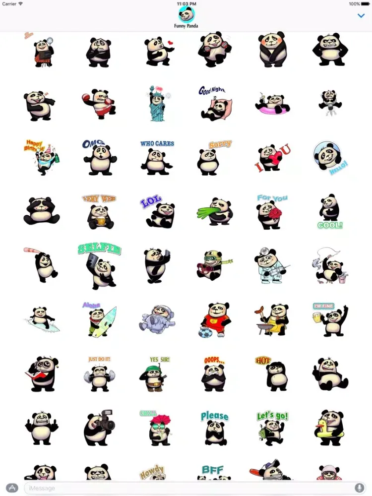Capturas de pantalla de Funny Panda Stickers iPad 