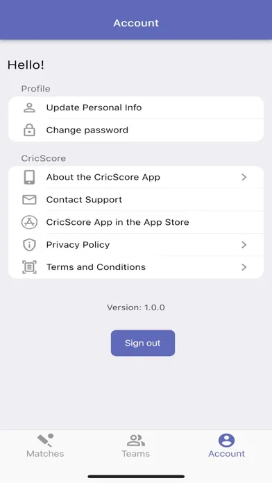 Tangkapan skrin CricScore -Cricket Scoring App