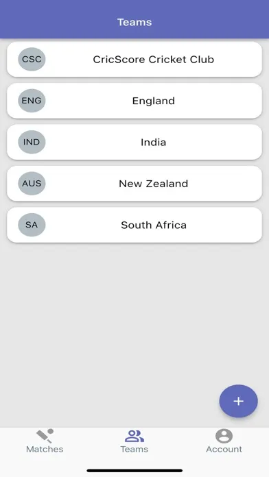 Tangkapan skrin CricScore -Cricket Scoring App