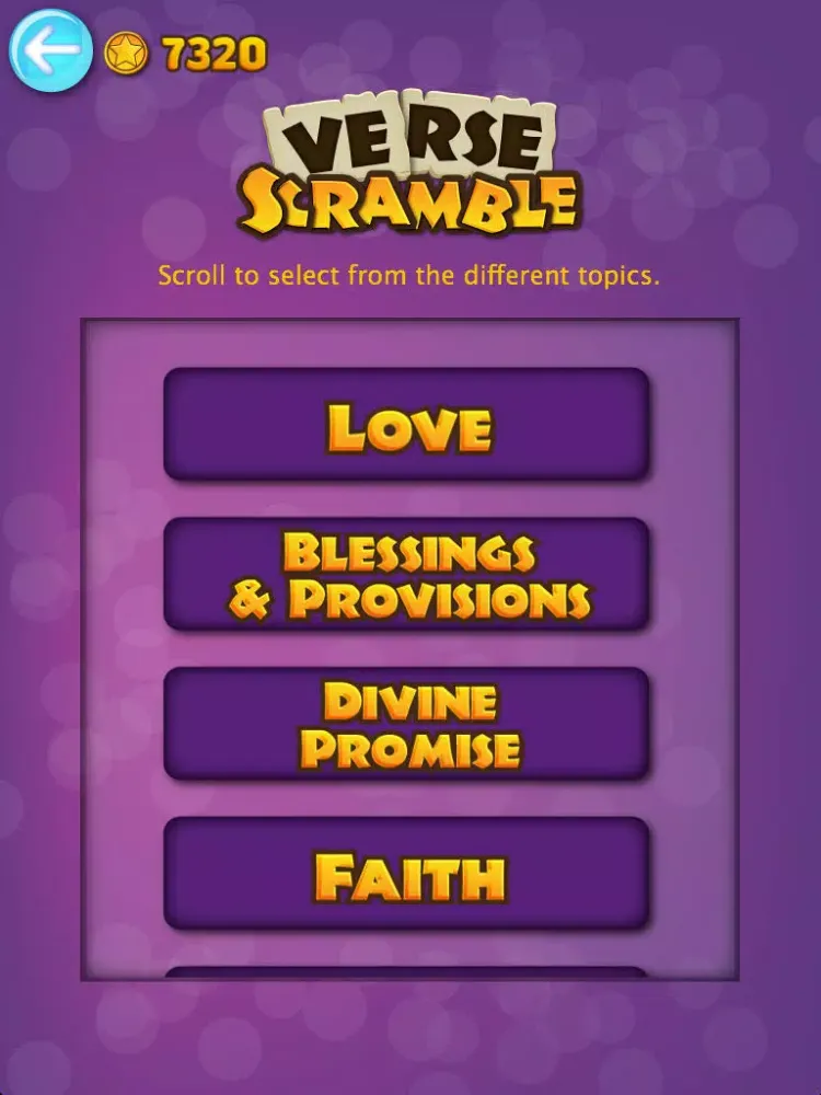Ảnh chụp màn hình của Verse Scramble iPad 