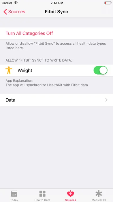Fitbit to Health Sync应用截图