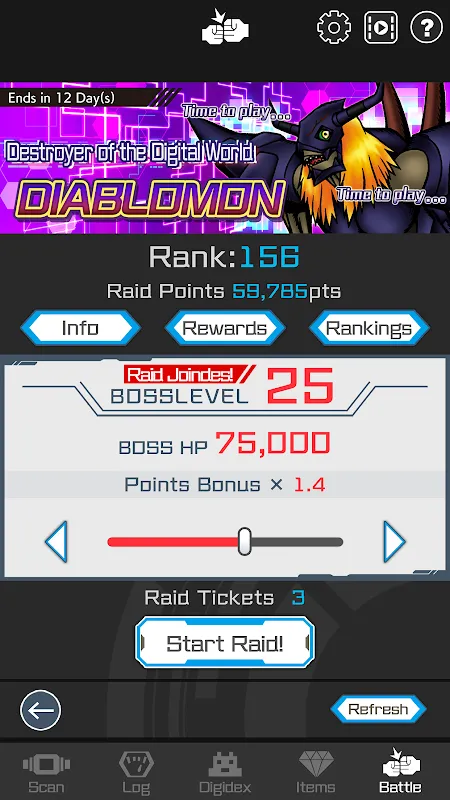 Screenshot di digimon vb lab