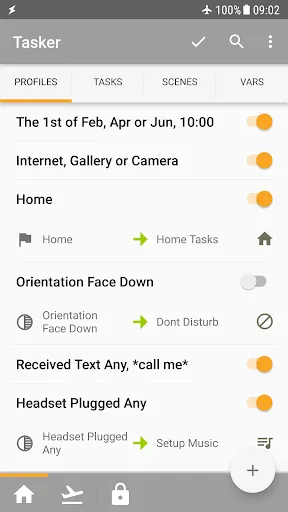 Tasker سکرین شاٹس