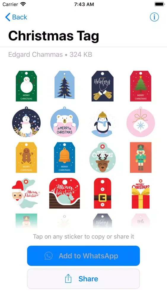 Ảnh chụp màn hình của Xmas Stickers, Merry Christmas