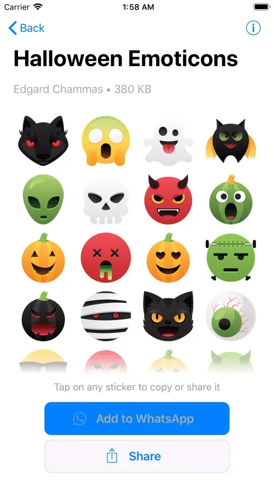 Capturas de tela do Halloween Sticker Art