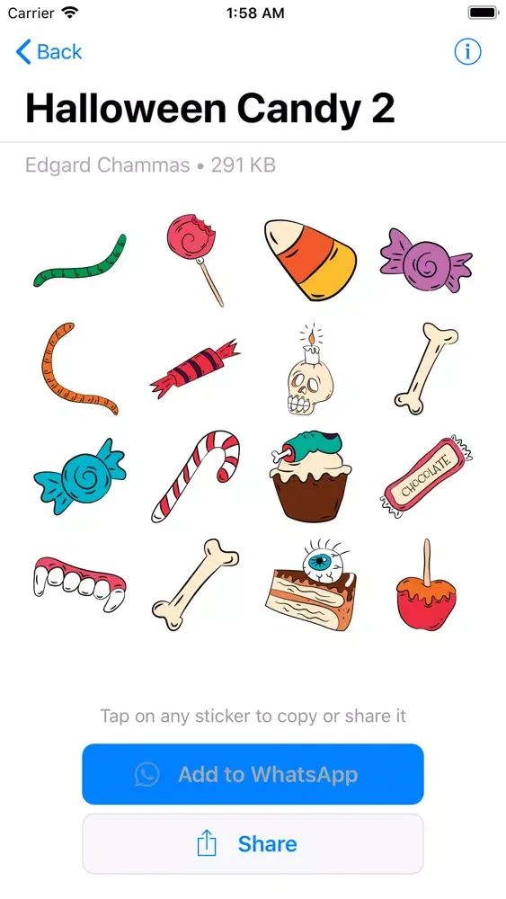 Capturas de tela do Halloween Sticker Art