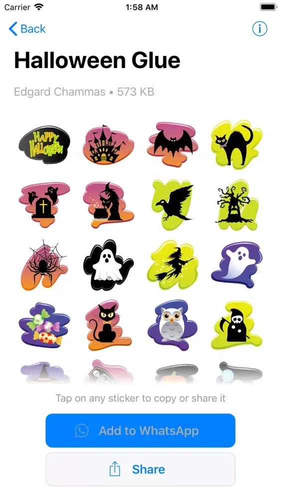 Capturas de tela do Halloween Sticker Art