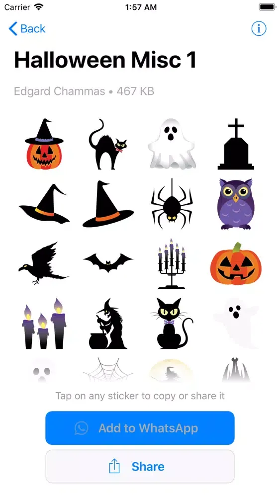 Capturas de tela do Halloween Sticker Art