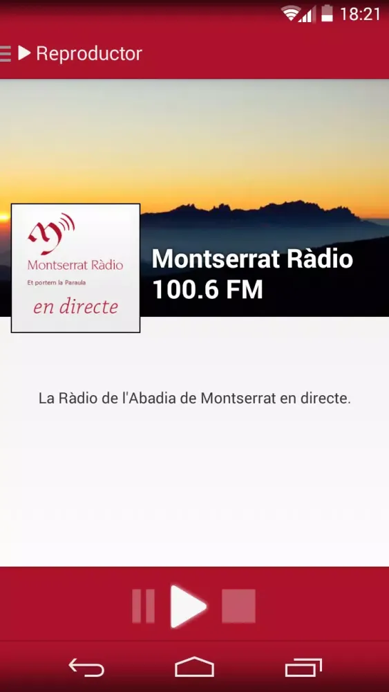 Capturas de tela do Montserrat Ràdio