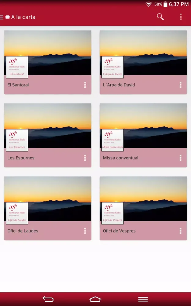 Capturas de tela do Montserrat Ràdio