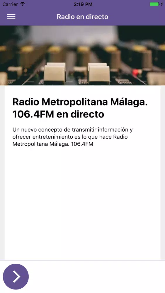 Captures d'écran de Radio Metropolitana Málaga