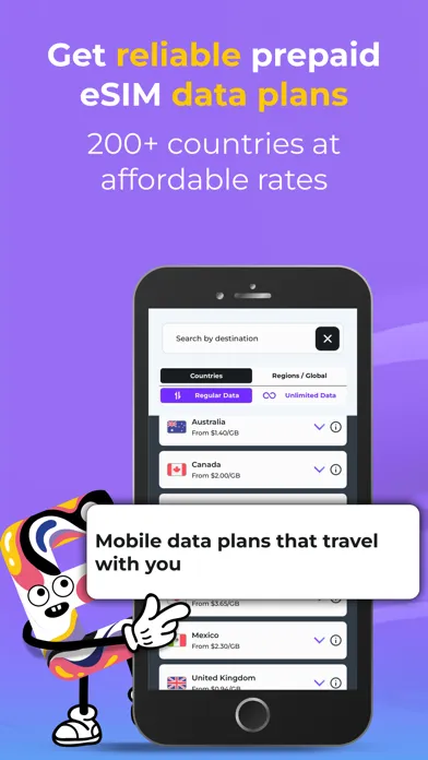 Capturas de tela do Esimatic: eSIM & Prepaid Data