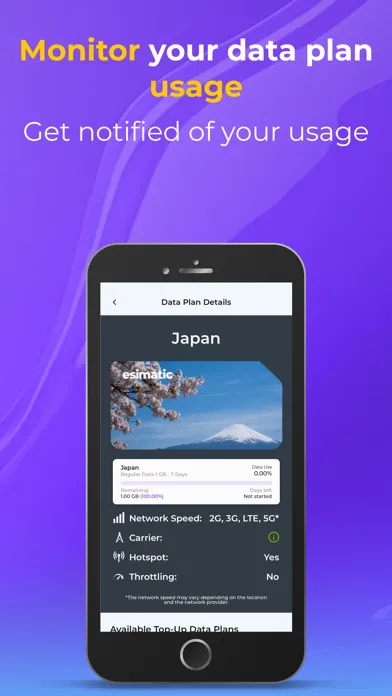 Capturas de tela do Esimatic: eSIM & Prepaid Data