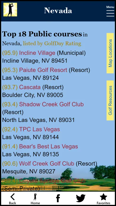 Tangkapan skrin GolfDay Nevada