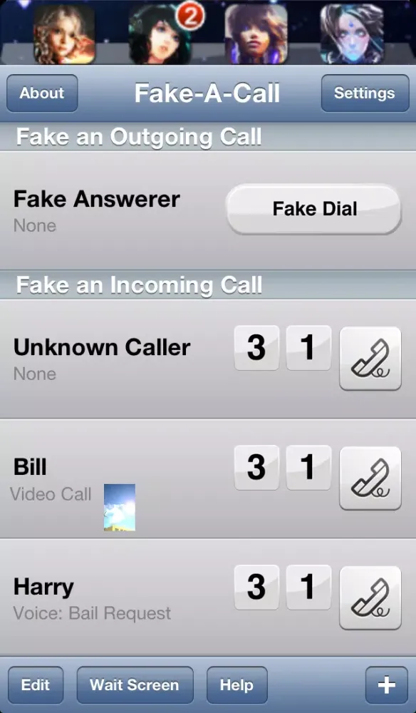 Fake-A-Call Free ™ Screenshots