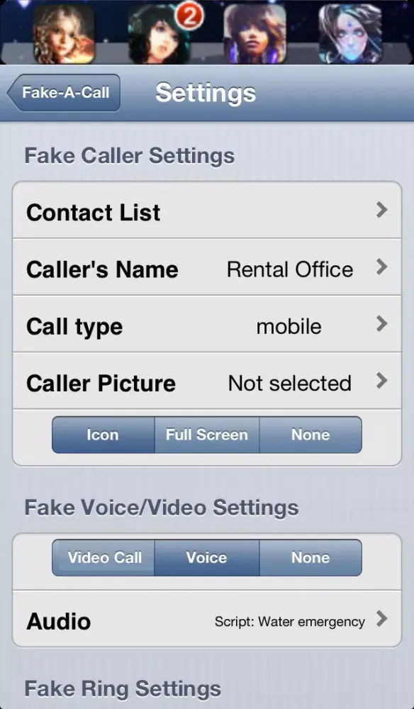 Fake-A-Call Free ™ Screenshots