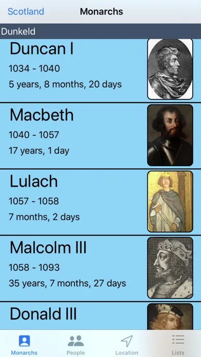 Capturas de tela do Royal Family Tree